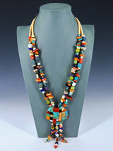 Native American Santo Domingo Multistone Mosaic Necklace