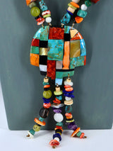Native American Santo Domingo Multistone Mosaic Necklace
