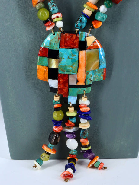 Native American Santo Domingo Multistone Mosaic Necklace