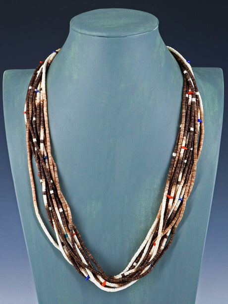 Native American Santo Domingo Ten Strand Heishi Necklace - PuebloDirect.com