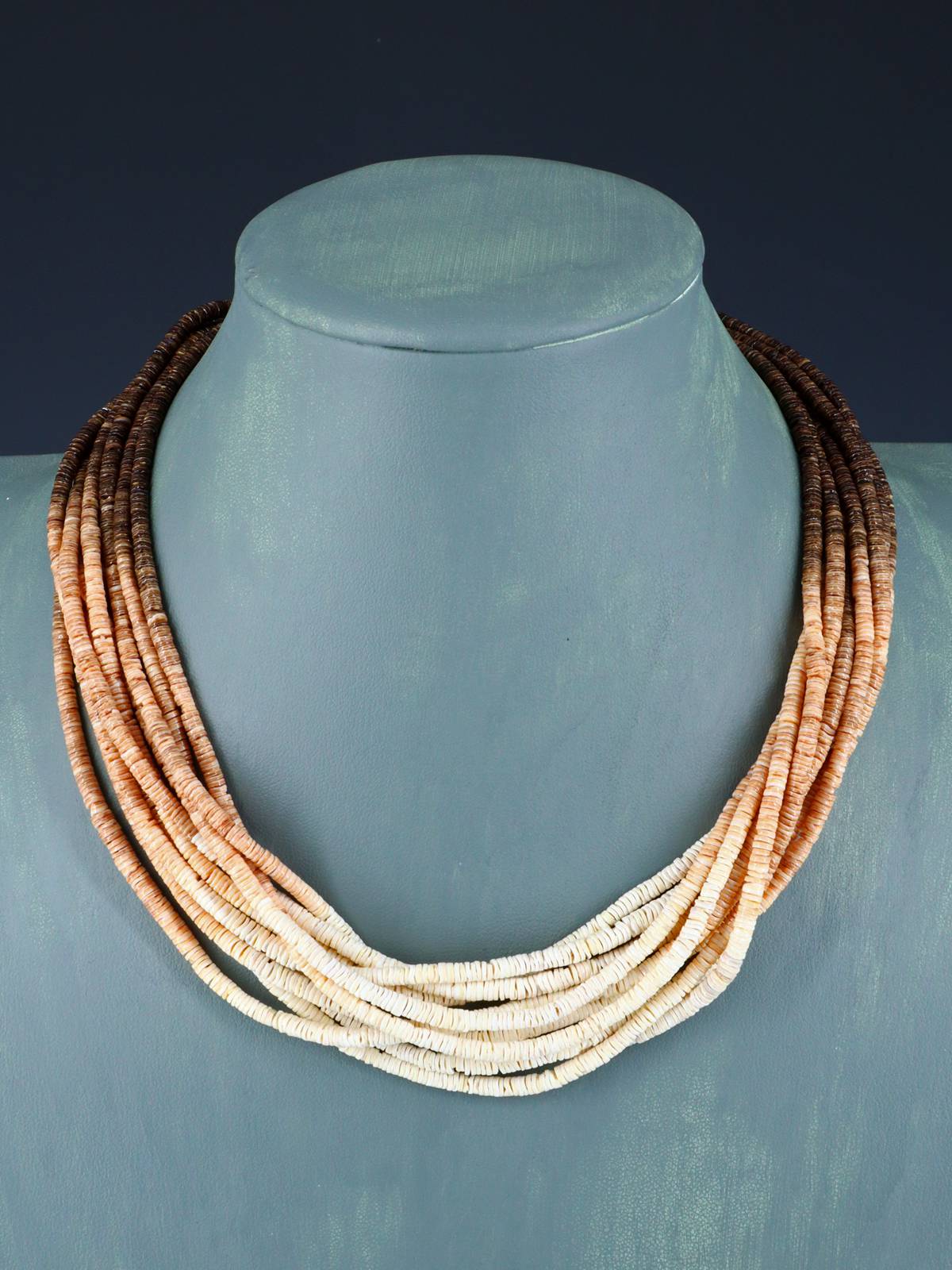 Native American Santo Domingo Ombre Heishi Necklace - PuebloDirect.com