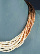 Native American Santo Domingo Ombre Heishi Necklace - PuebloDirect.com