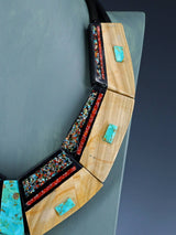 Native American Santo Domingo Mosaic Collar Necklace Set