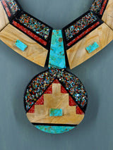 Native American Santo Domingo Mosaic Collar Necklace Set