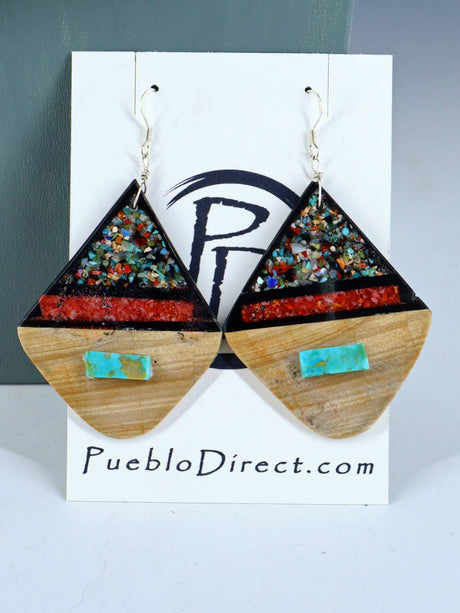 Collar de mosaico de concha blanca de Santo Domingo, indio nativo americano