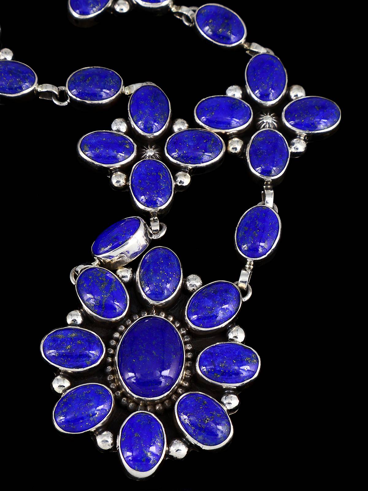 Native American Sterling Silver Lapis Necklace Set