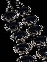 Native American Jewelry Black Onyx Squash Blossom Necklace Set