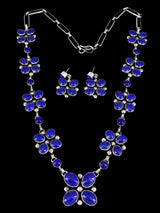 Native American Sterling Silver Lapis Necklace Set