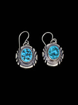 Native American Sterling Silver Kingman Turquoise Squash Blossom Necklace Set