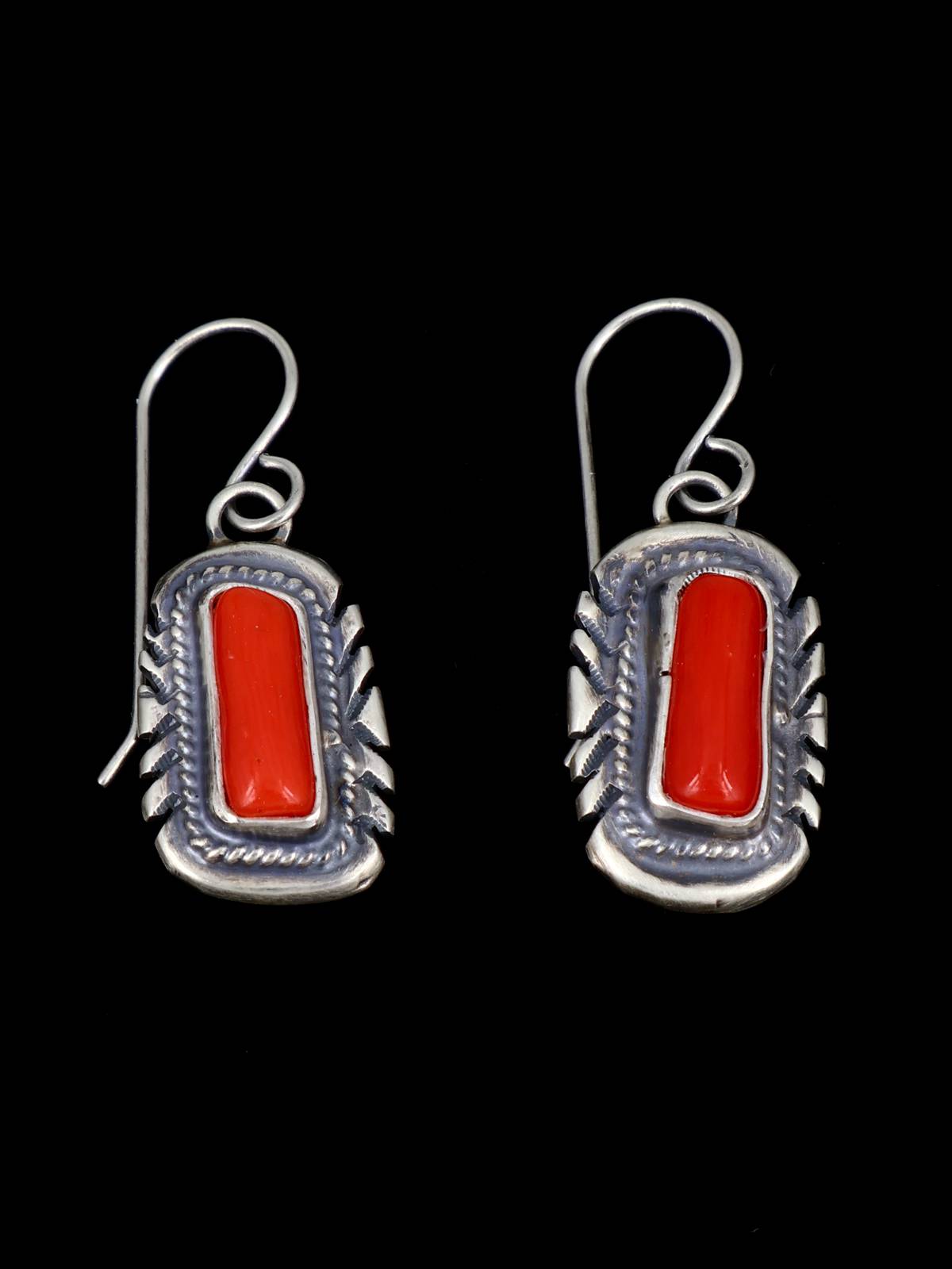 Conjunto de collar de flor de calabaza de plata de ley de coral mediterráneo natural