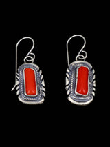 Conjunto de collar de flor de calabaza de plata de ley de coral mediterráneo natural