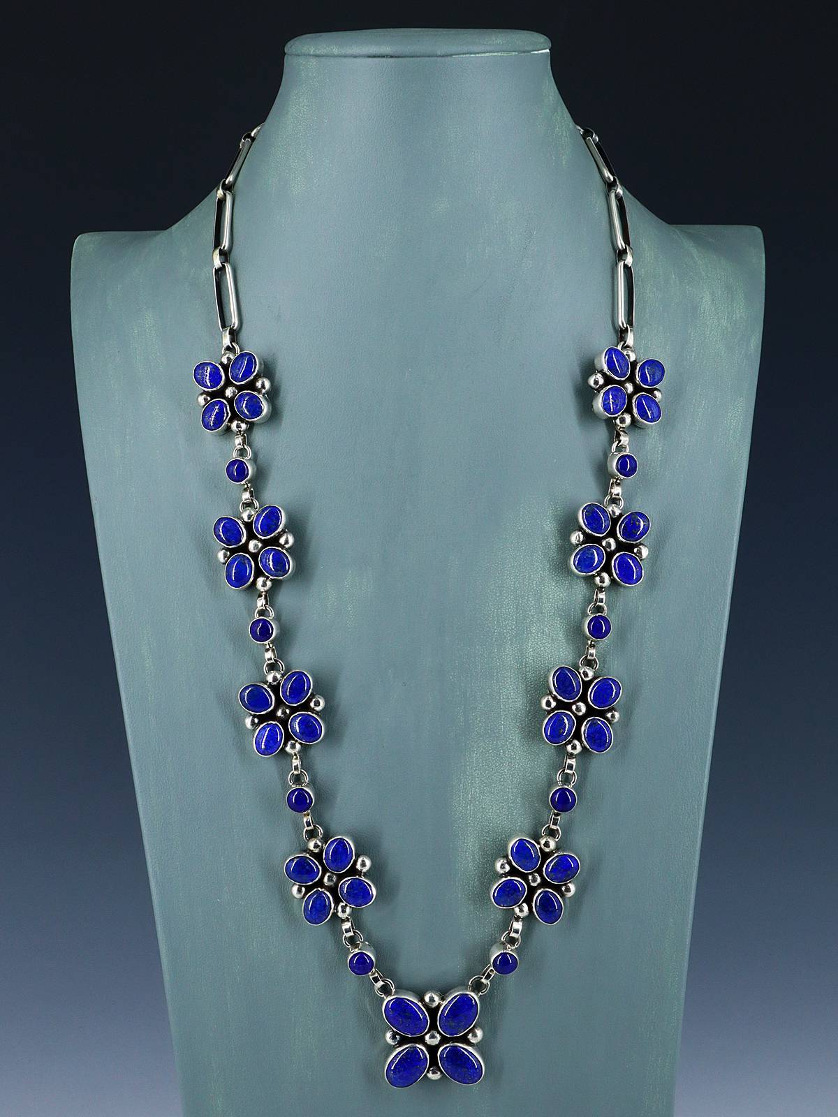 Native American Sterling Silver Lapis Necklace Set