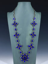 Native American Sterling Silver Lapis Necklace Set