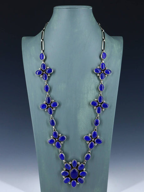 Native American Sterling Silver Lapis Necklace Set