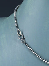 Navajo Jewelry Graduated Single Strand Sterling Silver Beaded Necklace