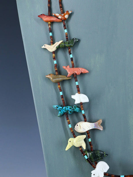 Collar de pájaro fetiche tallado navajo nativo americano
