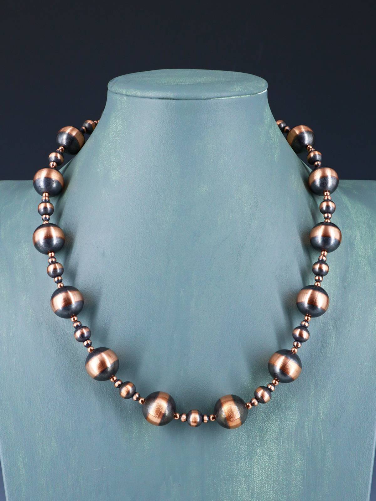 Navajo Jewelry Single Strand Copper Beaded Necklace