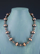 Navajo Jewelry Single Strand Copper Beaded Necklace