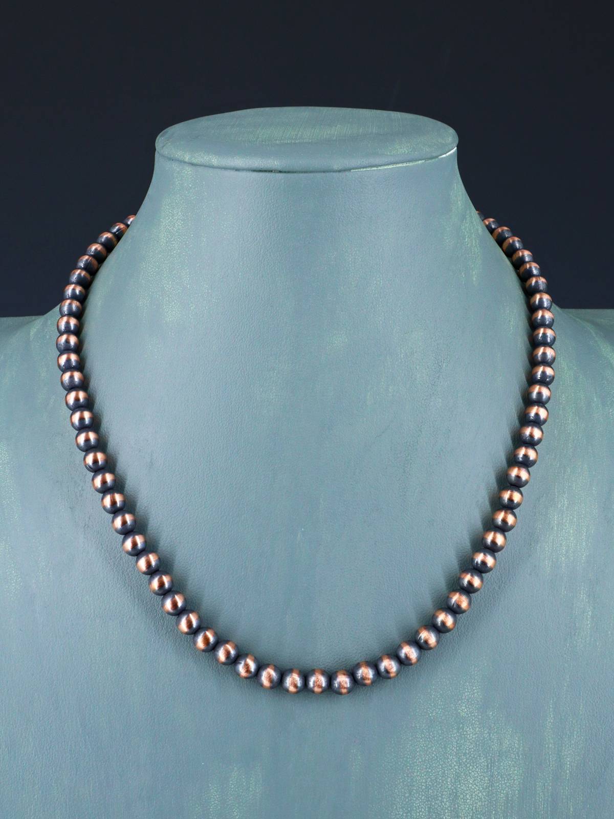 Navajo Jewelry Single Strand Copper Beaded Necklace