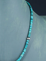 Collier amérindien de perles turquoise et argent