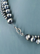 Collier de perles en argent sterling à brin unique de bijoux Navajo de 20 po