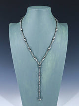Collar Lariat de cuentas de plata de ley de nativos americanos