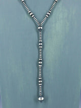 Collar Lariat de cuentas de plata de ley de nativos americanos