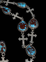 Native American Egyptian Turquoise Lariat Necklace and Earring Set