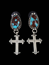 Native American Egyptian Turquoise Lariat Necklace and Earring Set
