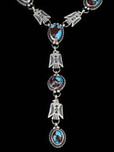Native American Egyptian Turquoise Lariat Necklace and Earring Set