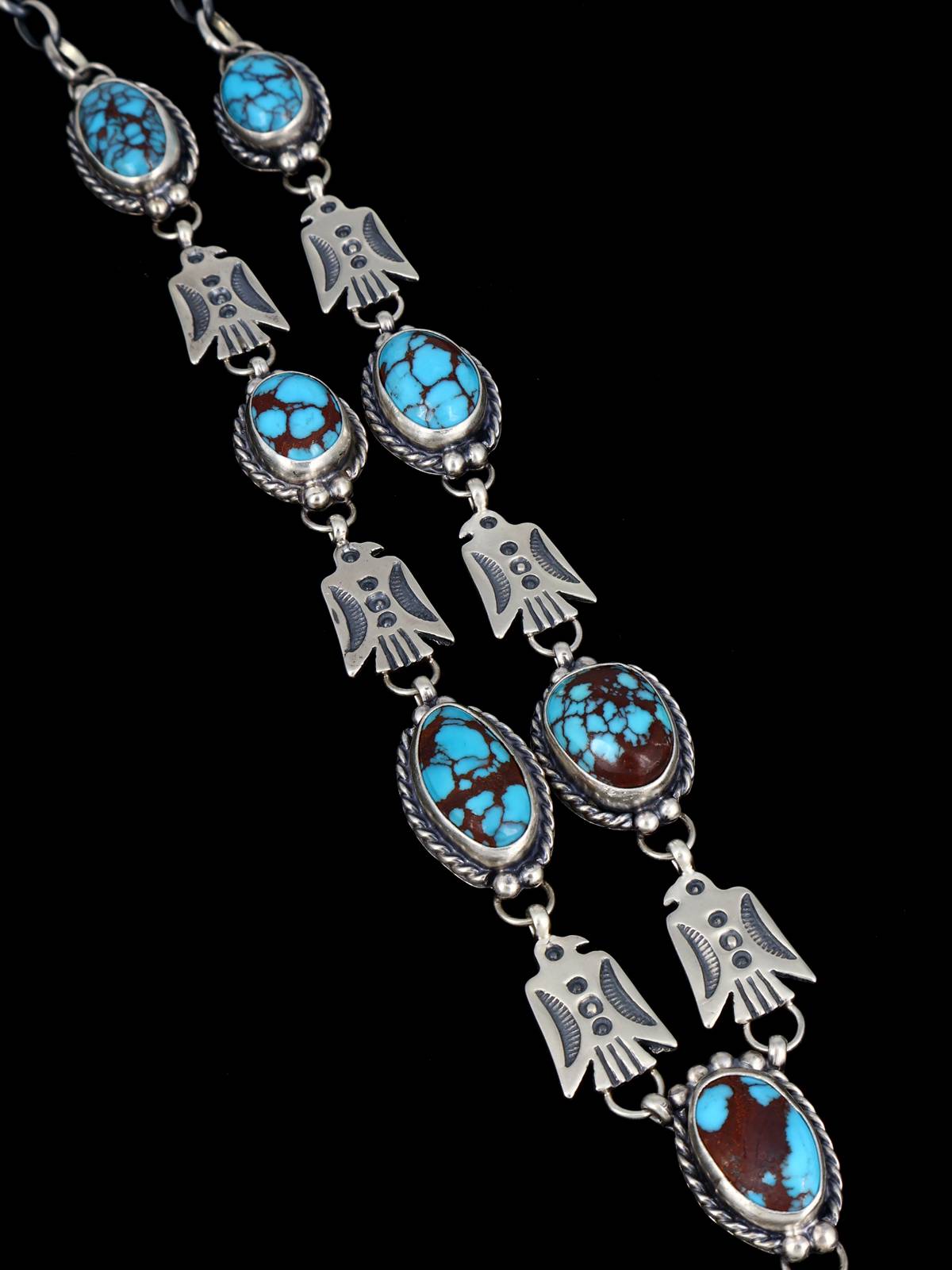 Native American Egyptian Turquoise Lariat Necklace and Earring Set