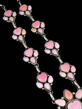 Native American Pink Conch Heart Lariat Necklace and Earring Set