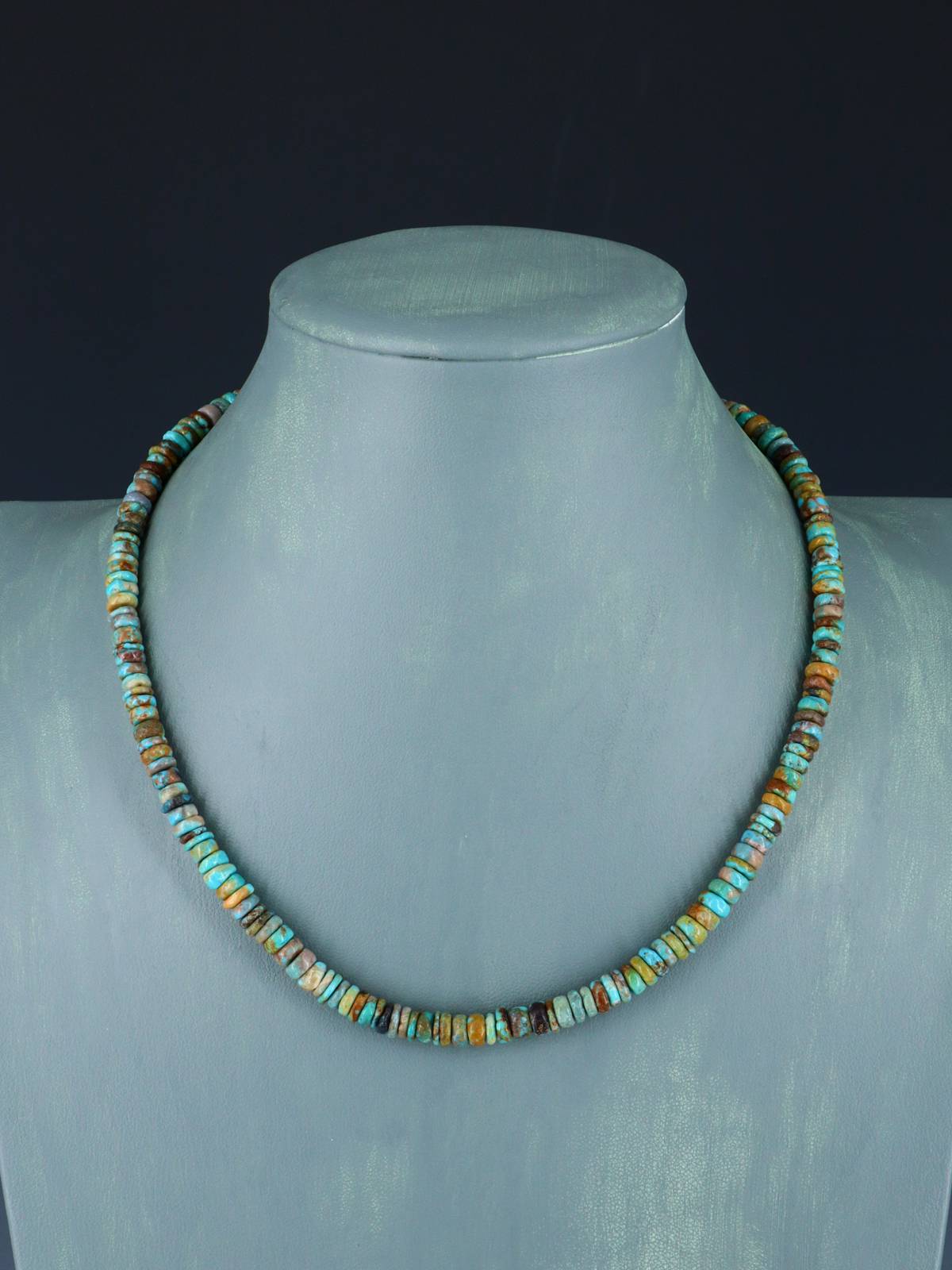 Navajo 18" Single Strand Turquoise Beaded Necklace