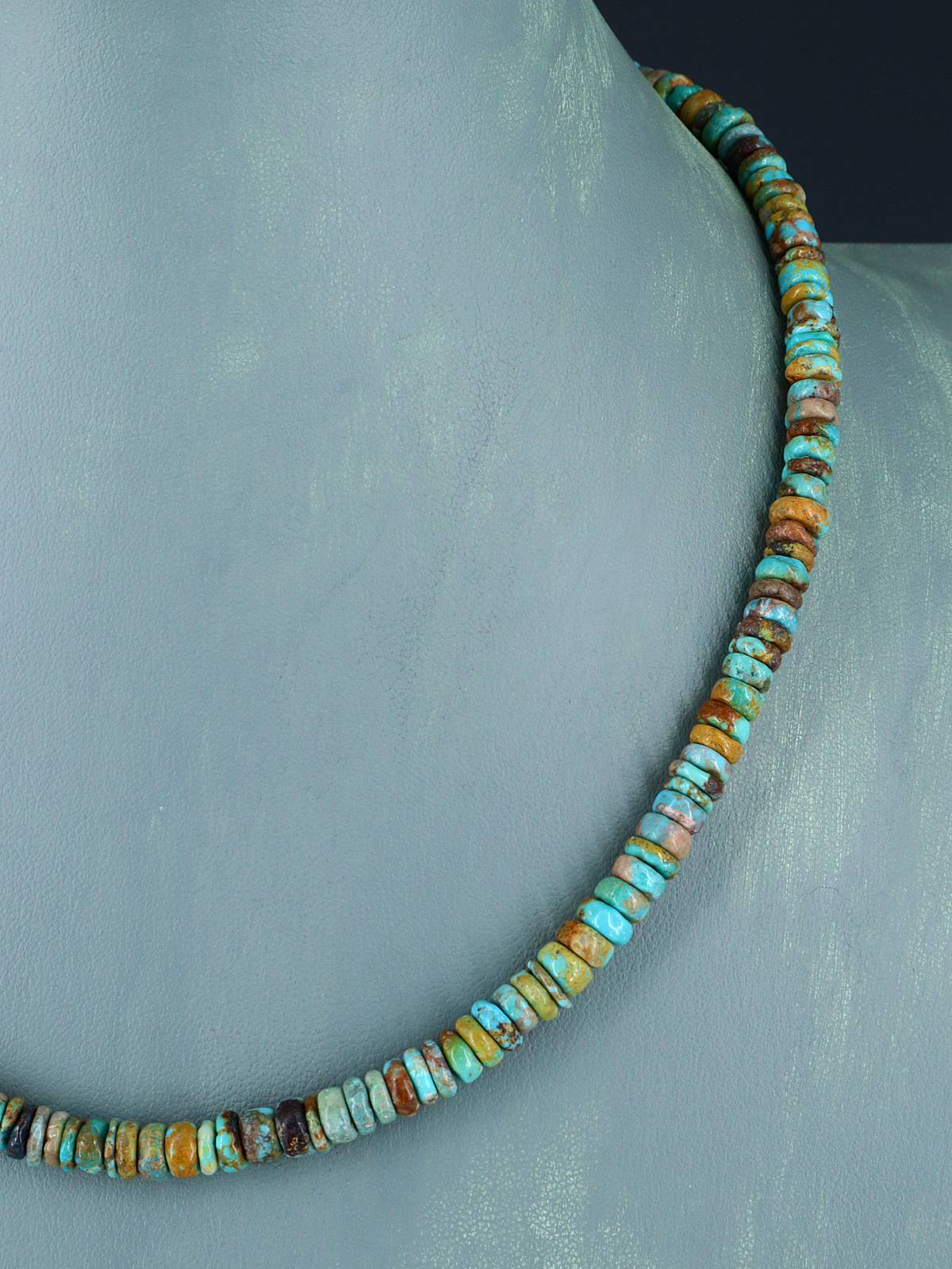 Navajo 18" Single Strand Turquoise Beaded Necklace