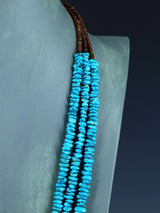Native American Three Strand Turquoise and Heishi Necklace