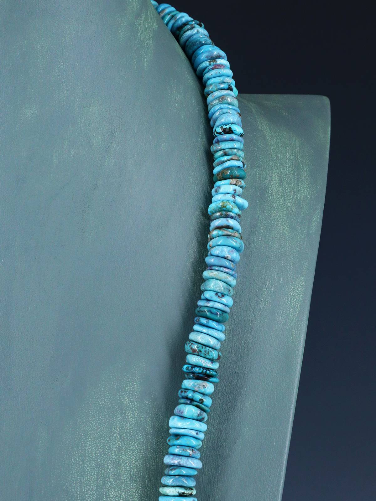 Navajo Single Strand Turquoise Disc Necklace