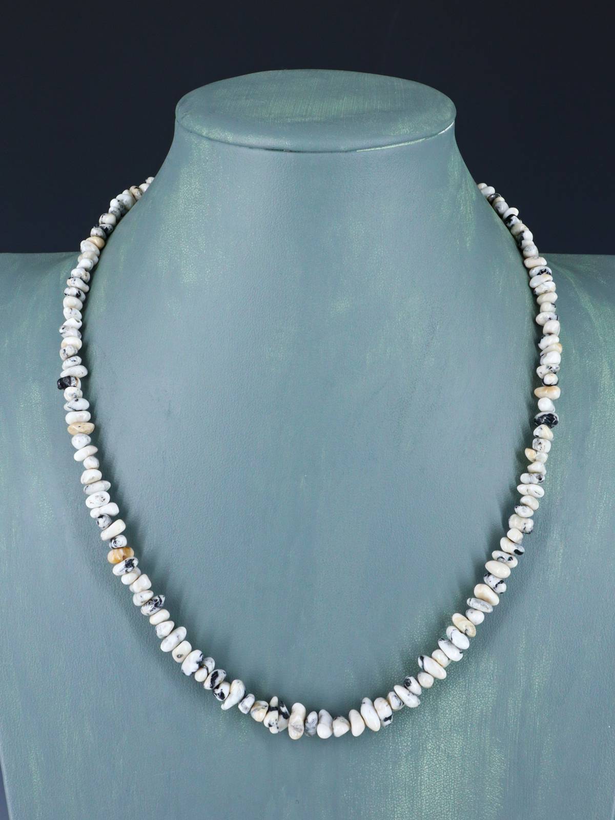 20" Native American White Buffalo Single Strand Necklace