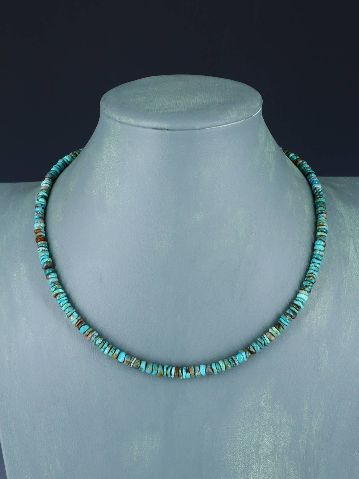 Navajo 18" Single Strand Emerald Valley Turquoise Necklace
