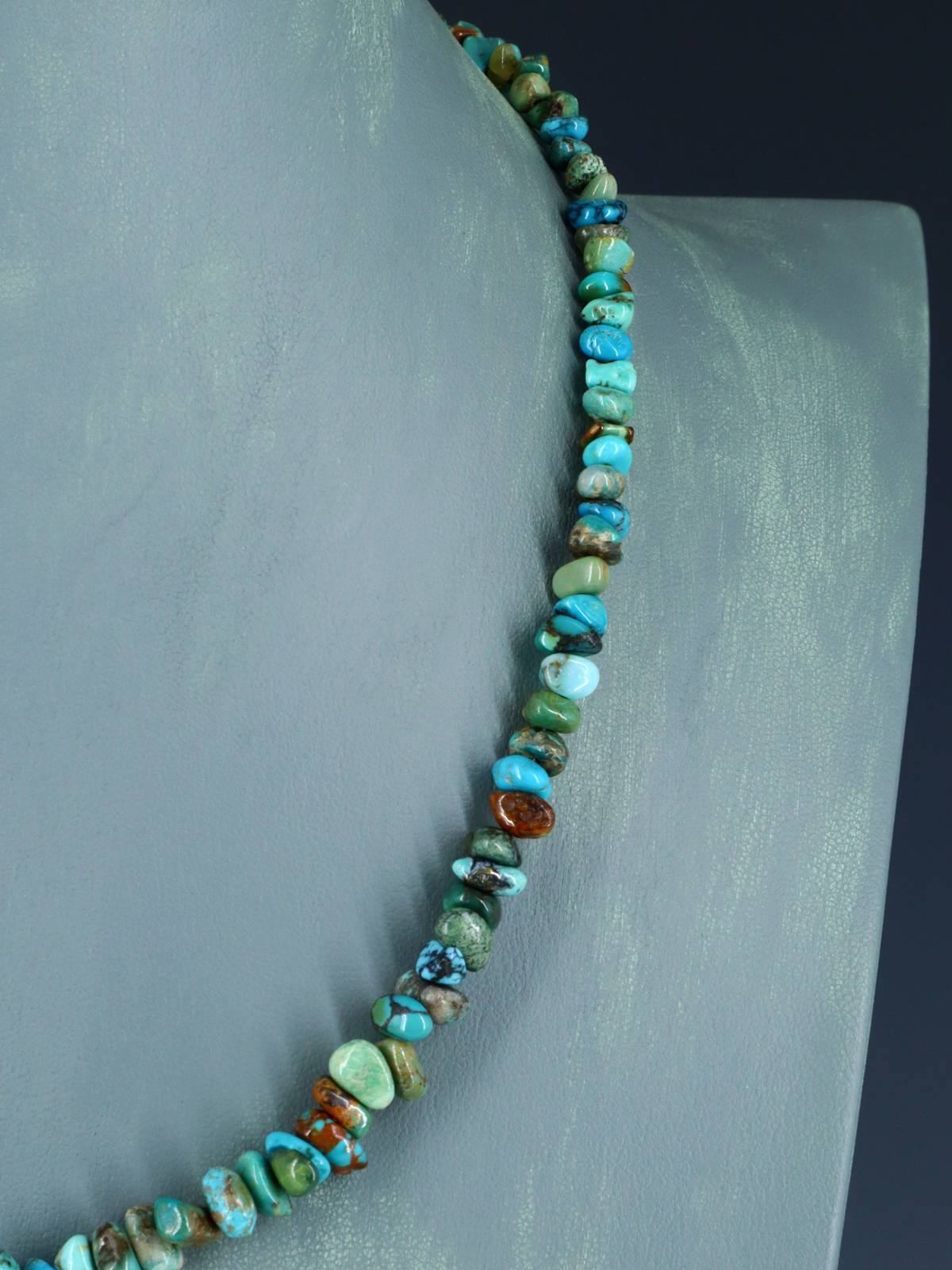 Navajo Single Strand Polychrome Turquoise Necklace