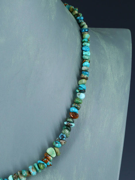 Navajo Single Strand Polychrome Turquoise Necklace