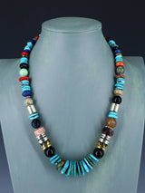 Navajo 21" Turquoise Large Single Strand Beaded Necklace