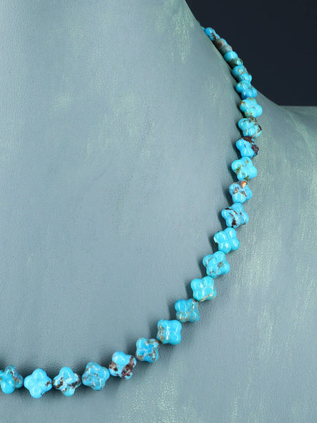 Navajo 18" Single Strand Turquoise Cushion Bead Necklace