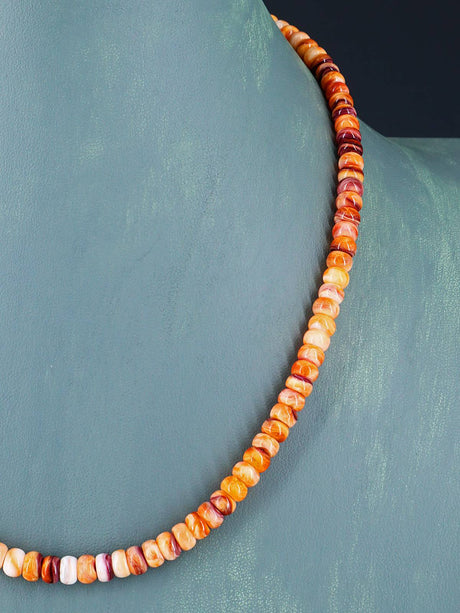 18" Navajo Single Strand Spiny Oyster Necklace