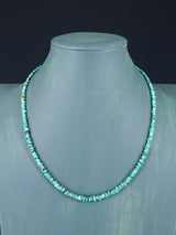Navajo Single Strand Lone Mountain Turquoise Necklace