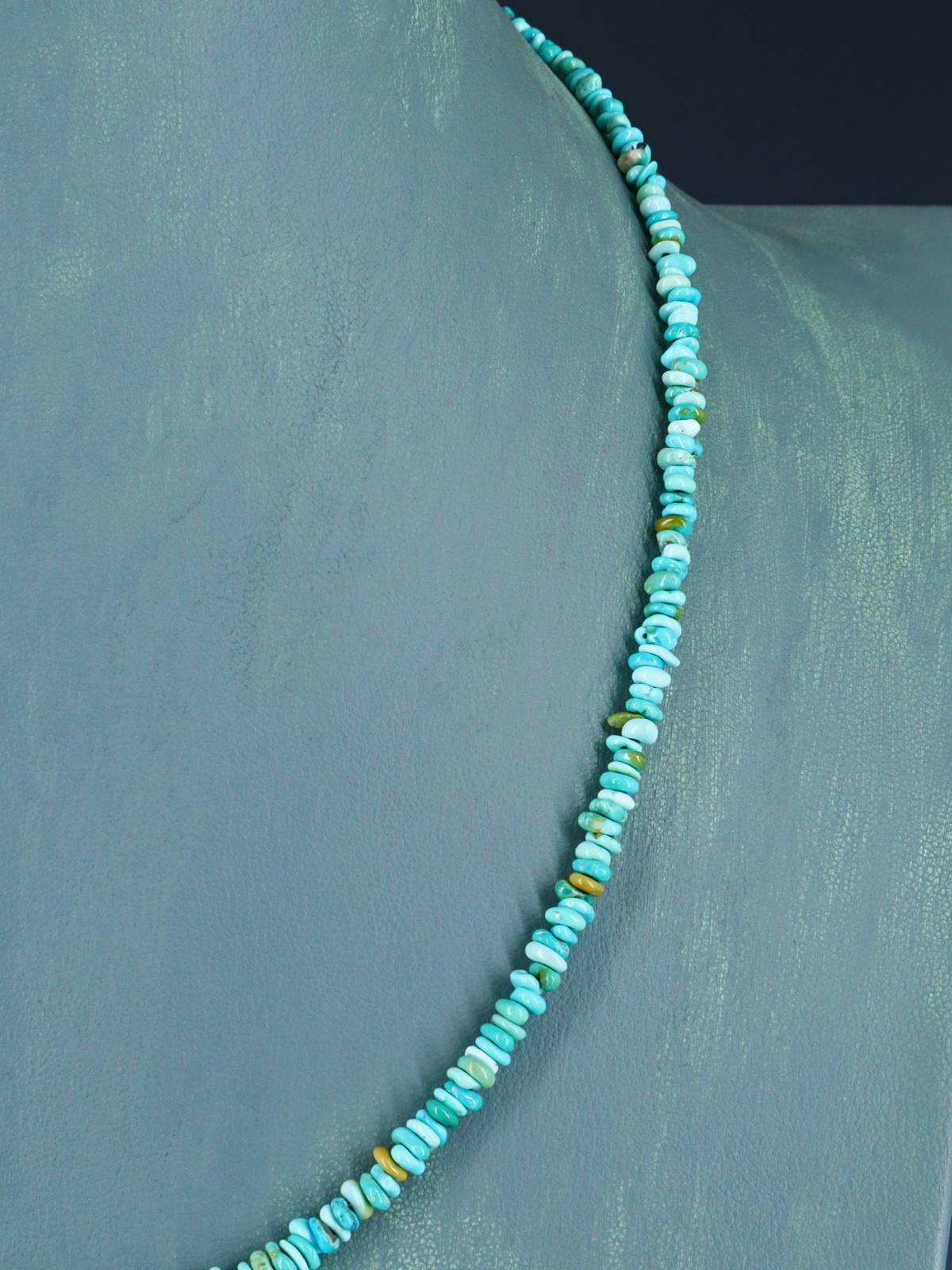 Navajo Single Strand Lone Mountain Turquoise Necklace