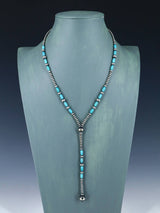 Collier amérindien de perles turquoise et argent