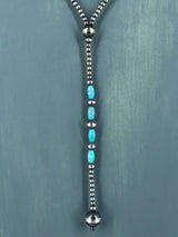 Collier amérindien de perles turquoise et argent