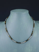 18" Native American Abalone and Sterling Silver Bead Necklace