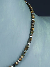 18" Native American Abalone and Sterling Silver Bead Necklace