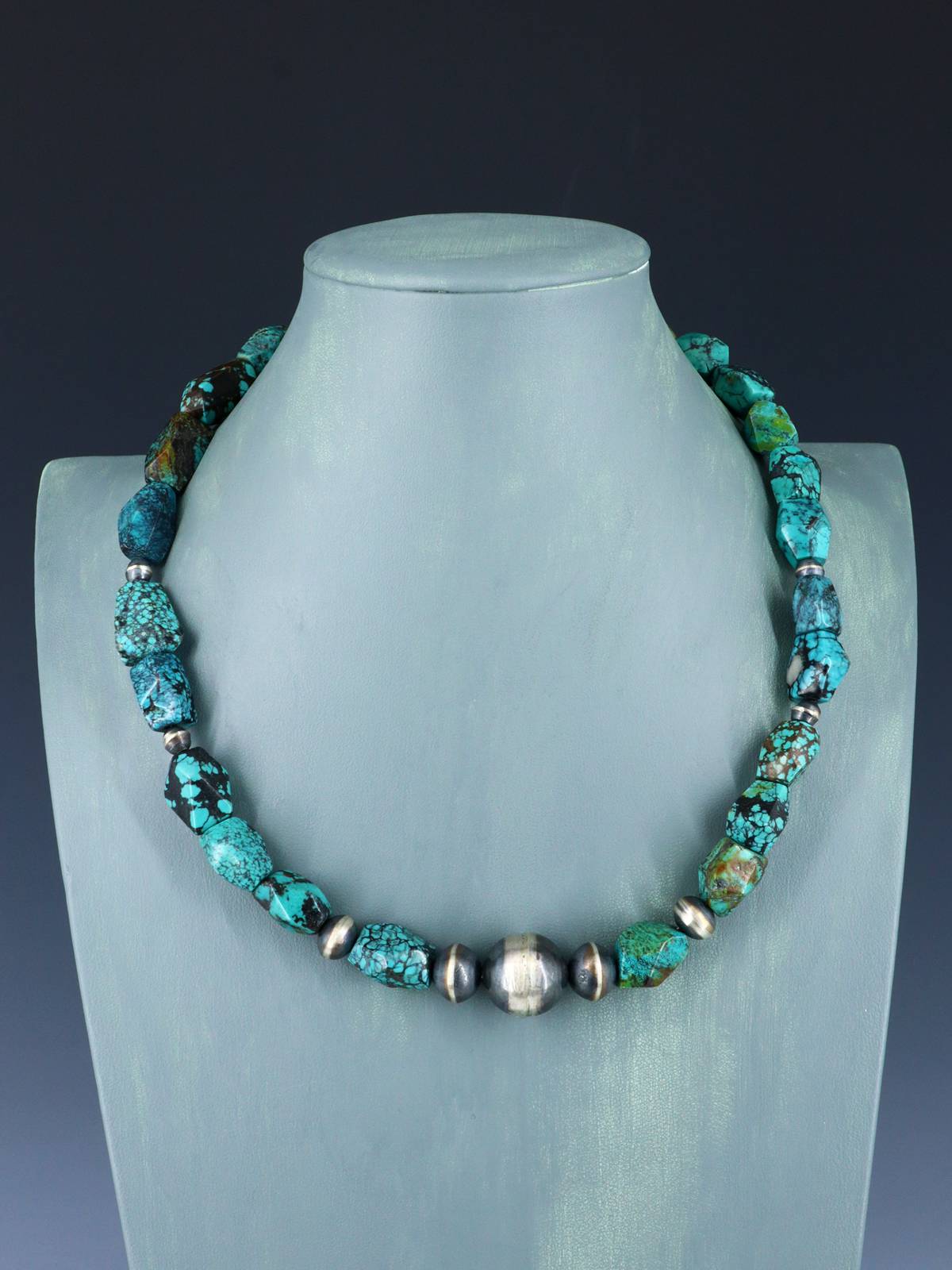 Native American Jewelry Single Strand Skyhorse Turquoise Necklace